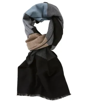 100% Brushed Silk Engineered Stripe Scarf