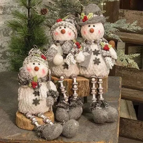 15" Plush Holiday Snowman Shelf Sitter