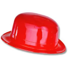 3-Pack Red Plastic Derby Hats