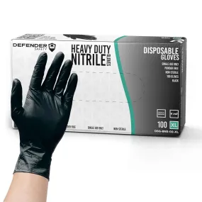 6 Mil Black Nitrile Gloves, Heavy Duty, Chemical Resistant, Powder Free