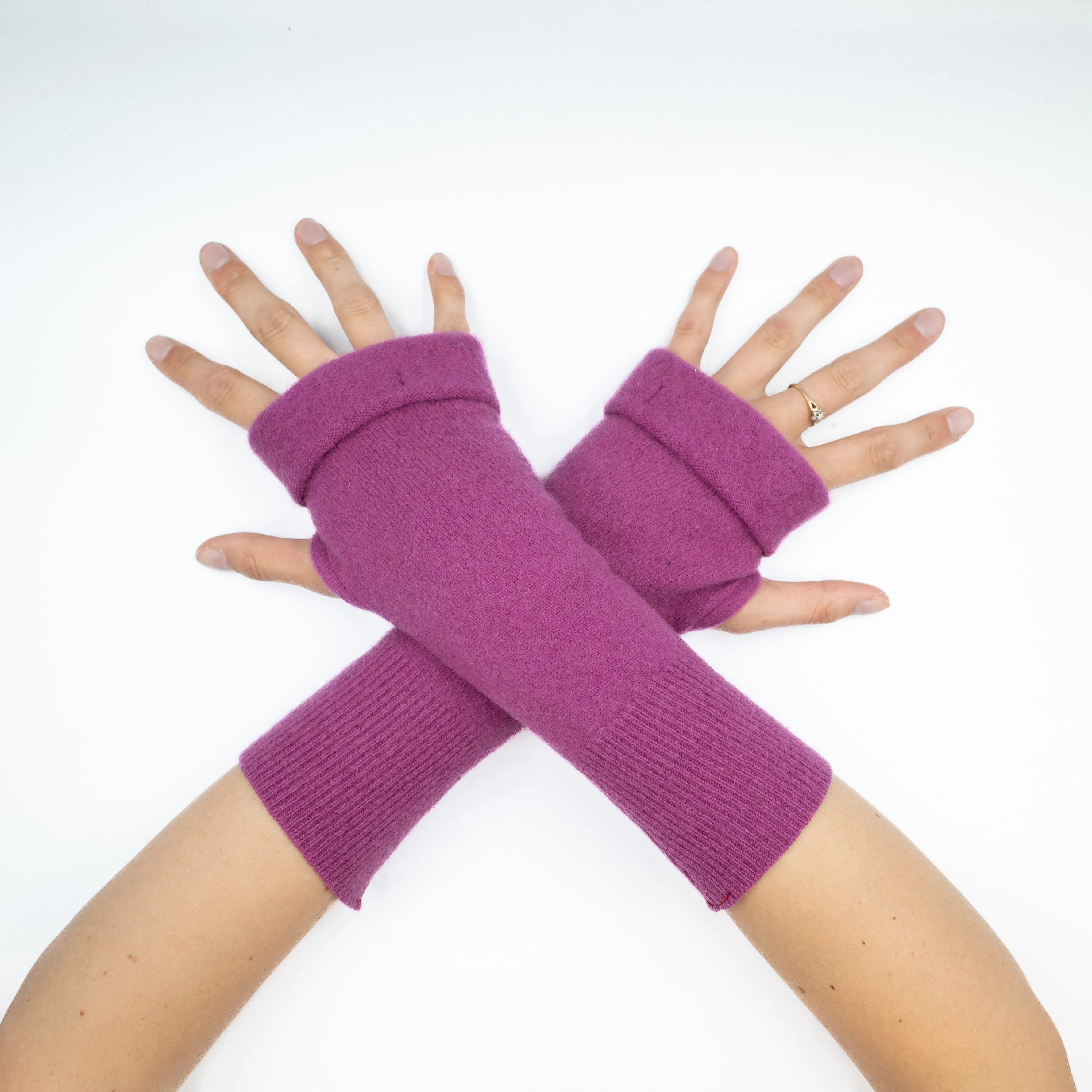 Amethyst Purple Fingerless Gloves