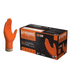 AMMEX® Gloveworks® HD Orange Nitrile Powder Free Industrial Gloves