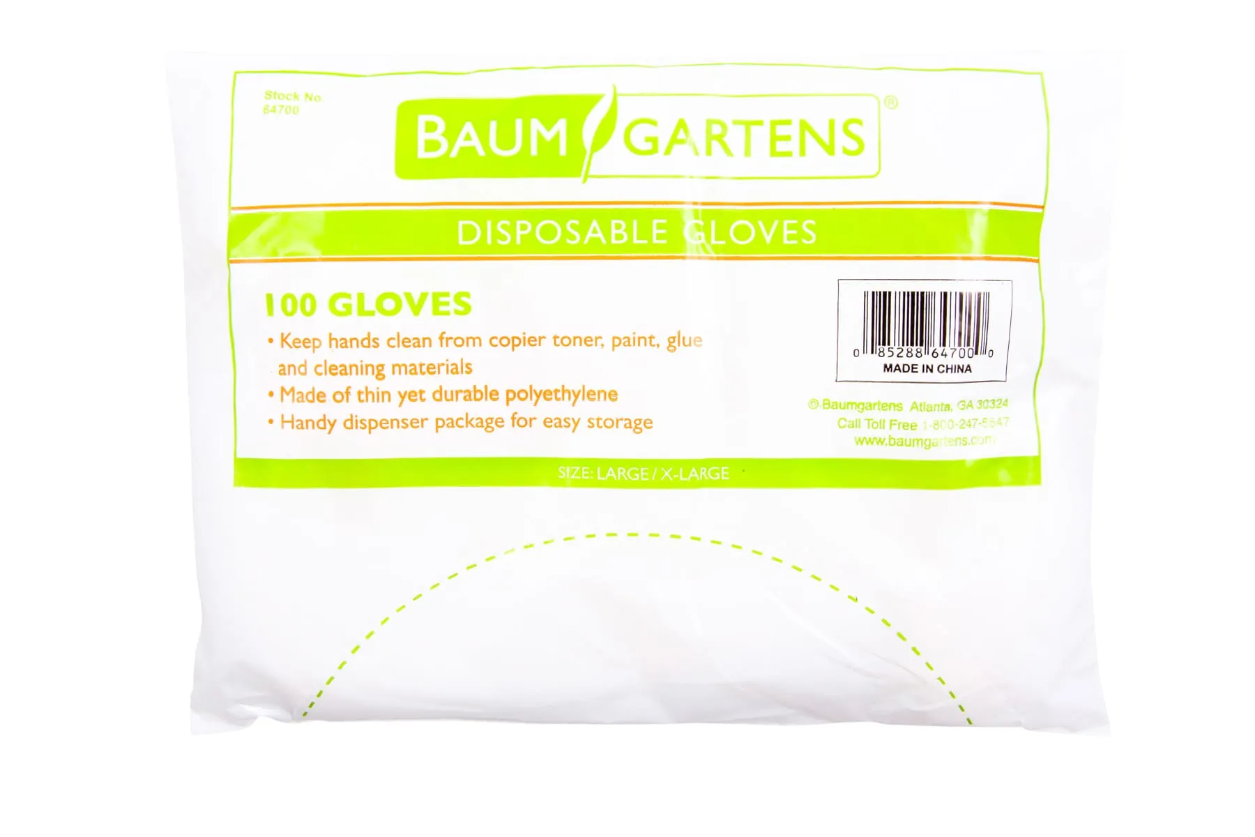 Baumgartens Multipurpose Disposable Gloves 100 Pack CLEAR (64700)