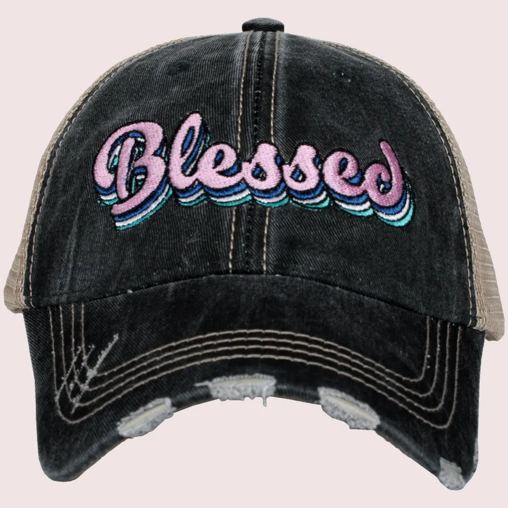 Blessed Wholesale Trucker Hats with Layered Font