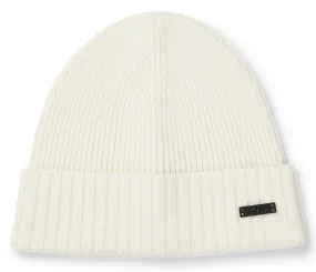 Boss Fati Beanie Hat In White For Women