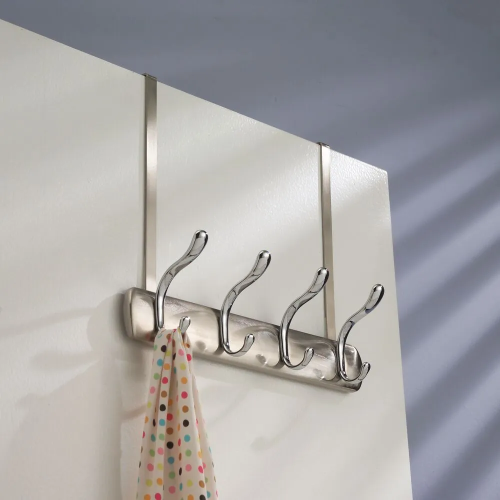 Bruschia Over The Door Rack 4 Hooks Brushed/Chrome