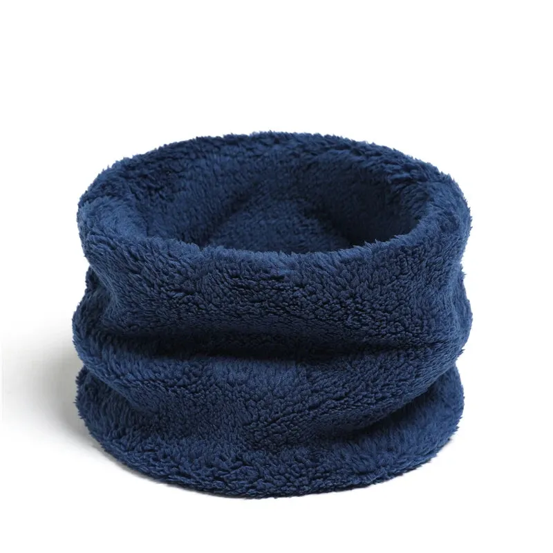 Cashmere Warm Color Ring Solid Plush Thick Outdoor Sports Neckerchief Muffler Scarf