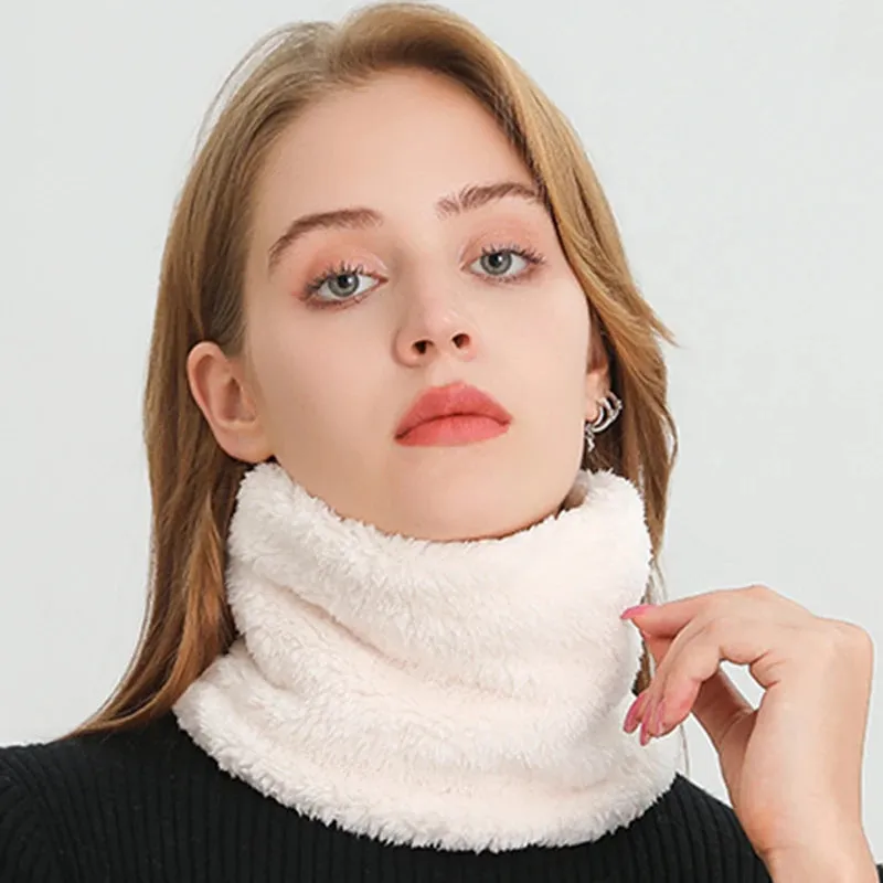 Cashmere Warm Color Ring Solid Plush Thick Outdoor Sports Neckerchief Muffler Scarf