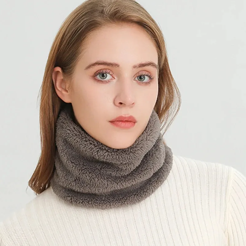 Cashmere Warm Color Ring Solid Plush Thick Outdoor Sports Neckerchief Muffler Scarf