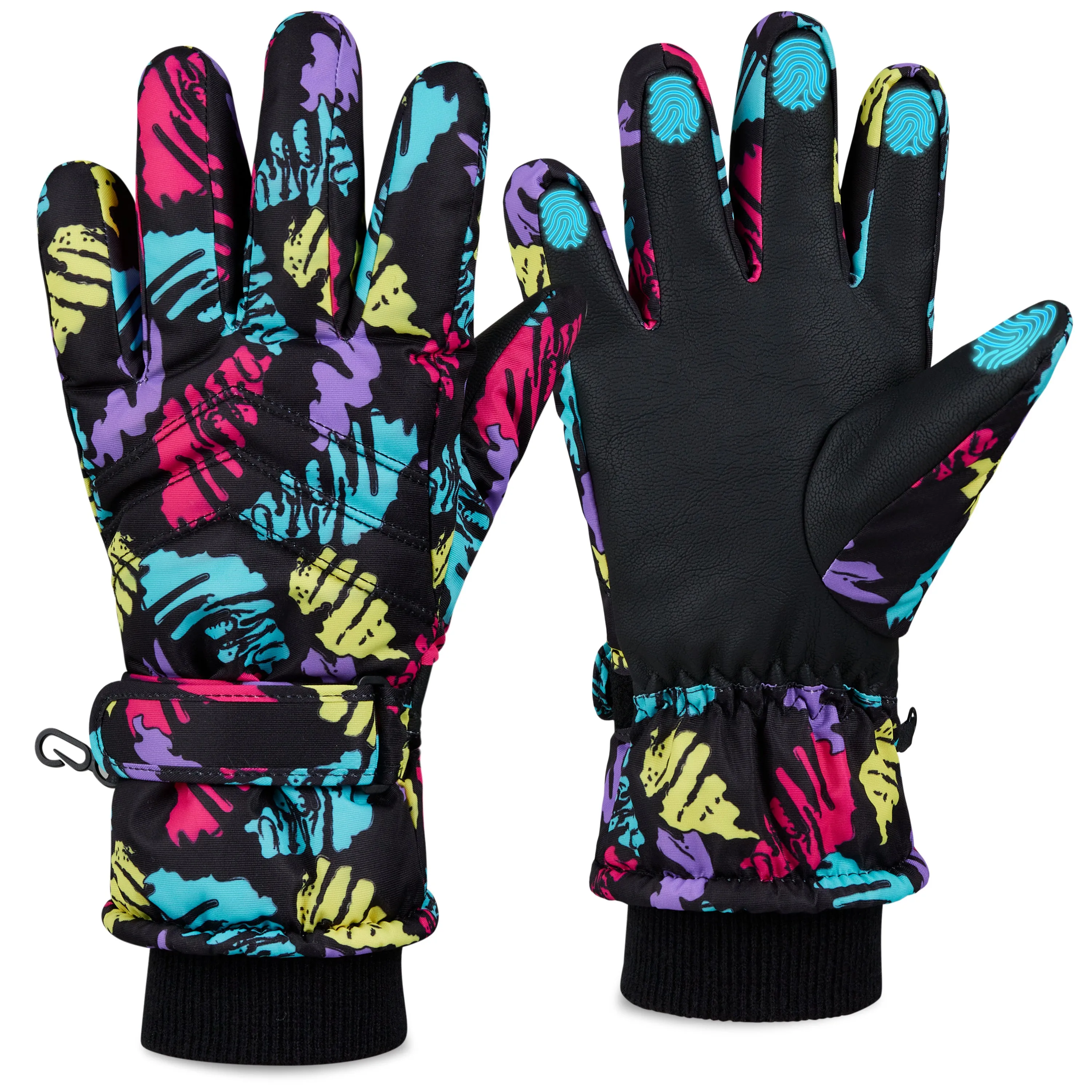 CityComfort Kids Skiing Gloves - Fleece Lined Touch Screen Gloves