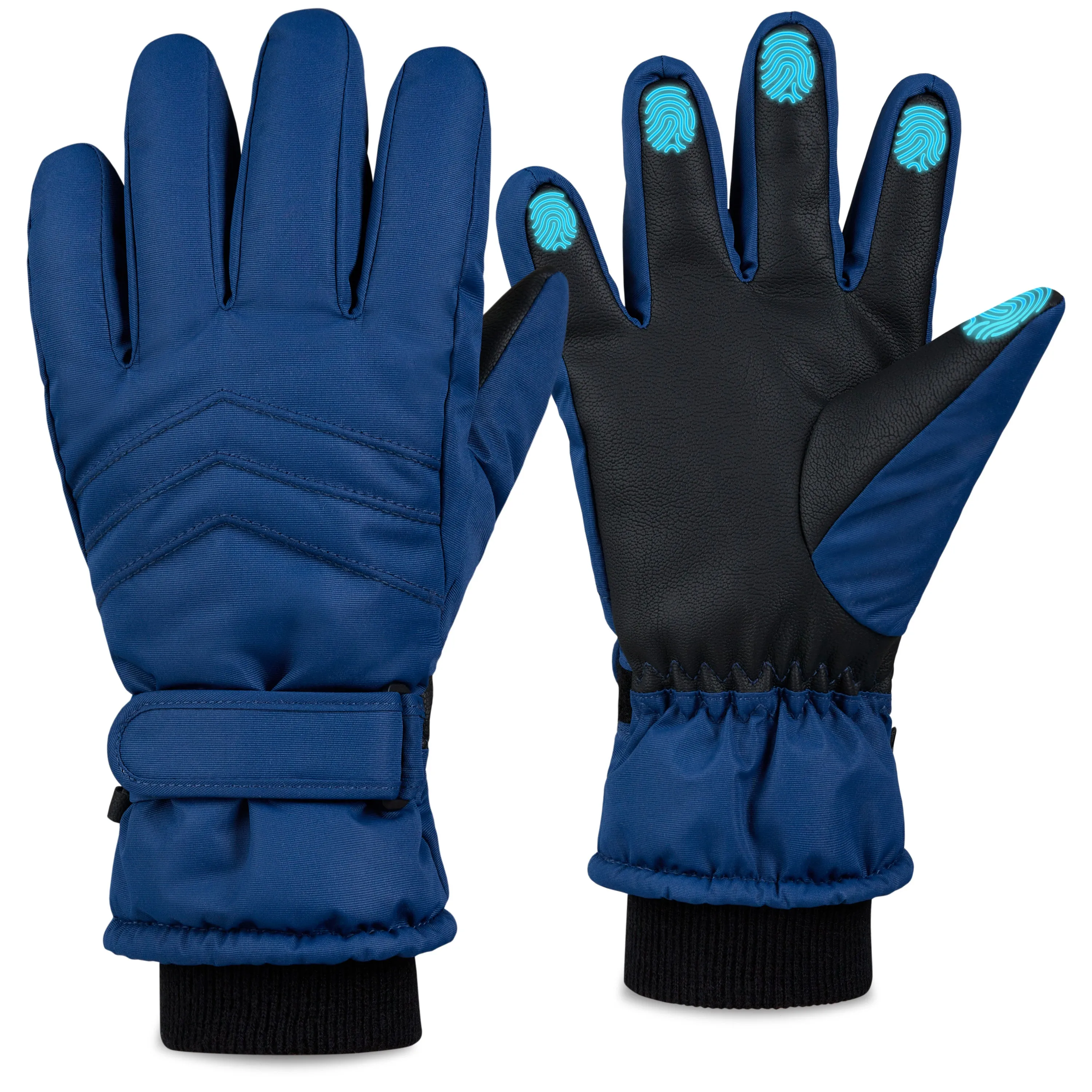 CityComfort Kids Skiing Gloves - Fleece Lined Touch Screen Gloves