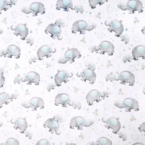 Cloud Cuddle® Print - Little Peanut Blue Digitally Printed Yardage