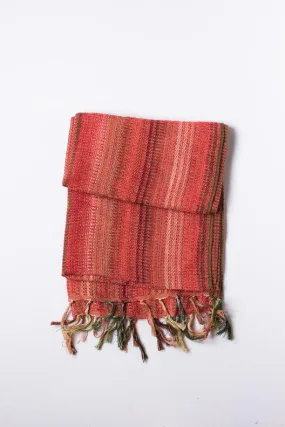 Coral Pink and Red Handwoven Crios Wrap