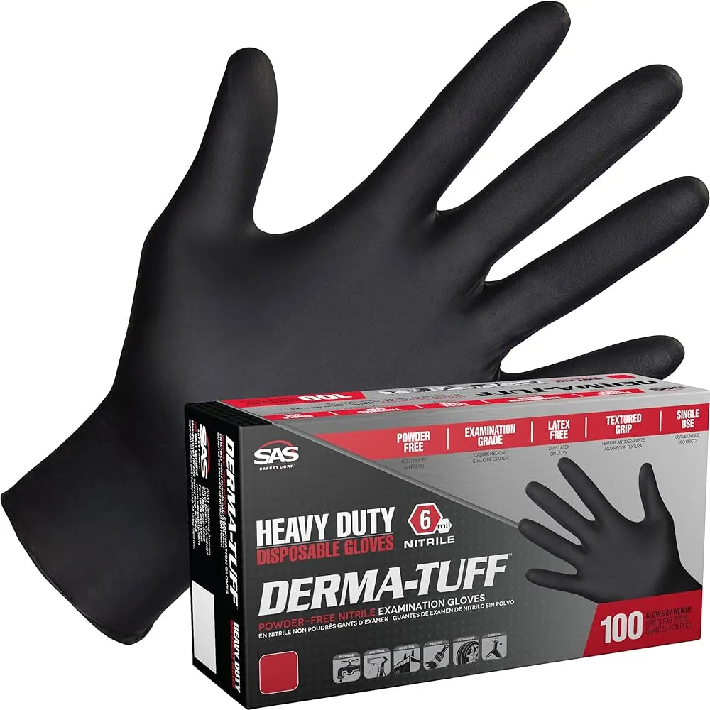 Derma-Tuff Heavy Duty Disposable Nitrile Gloves 6 mil C66586