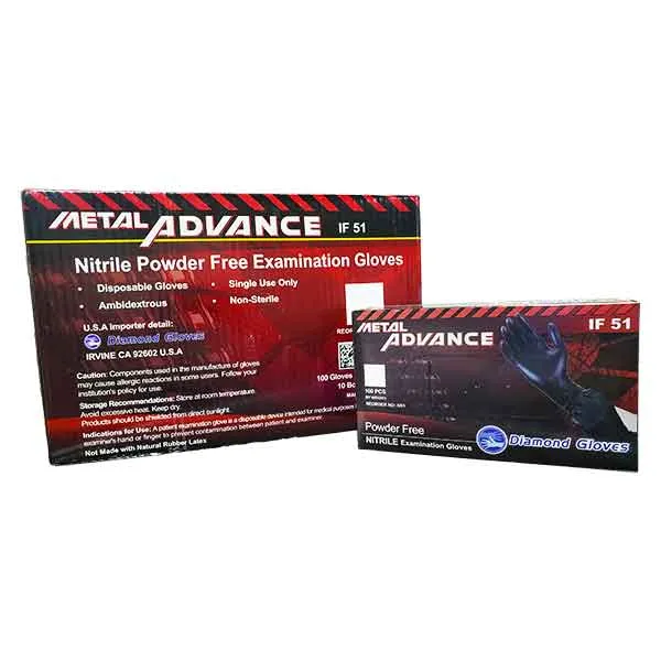 Diamond Gloves®, Metal Advance Black Nitrile Gloves, Large (Case)