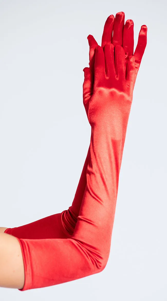 Extra Long Satin Gloves