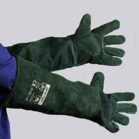 GRANGE GREEN LINED LEATHER GLOVE - SHOULDER LENGTH