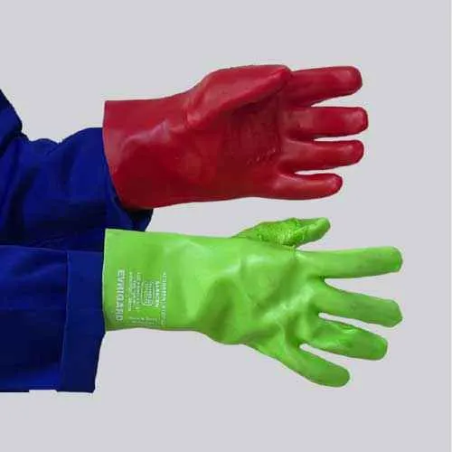 GRANGE PVC MEDIUM WEIGHT REINFORCED GLOVE - RED/GREEN 27CM