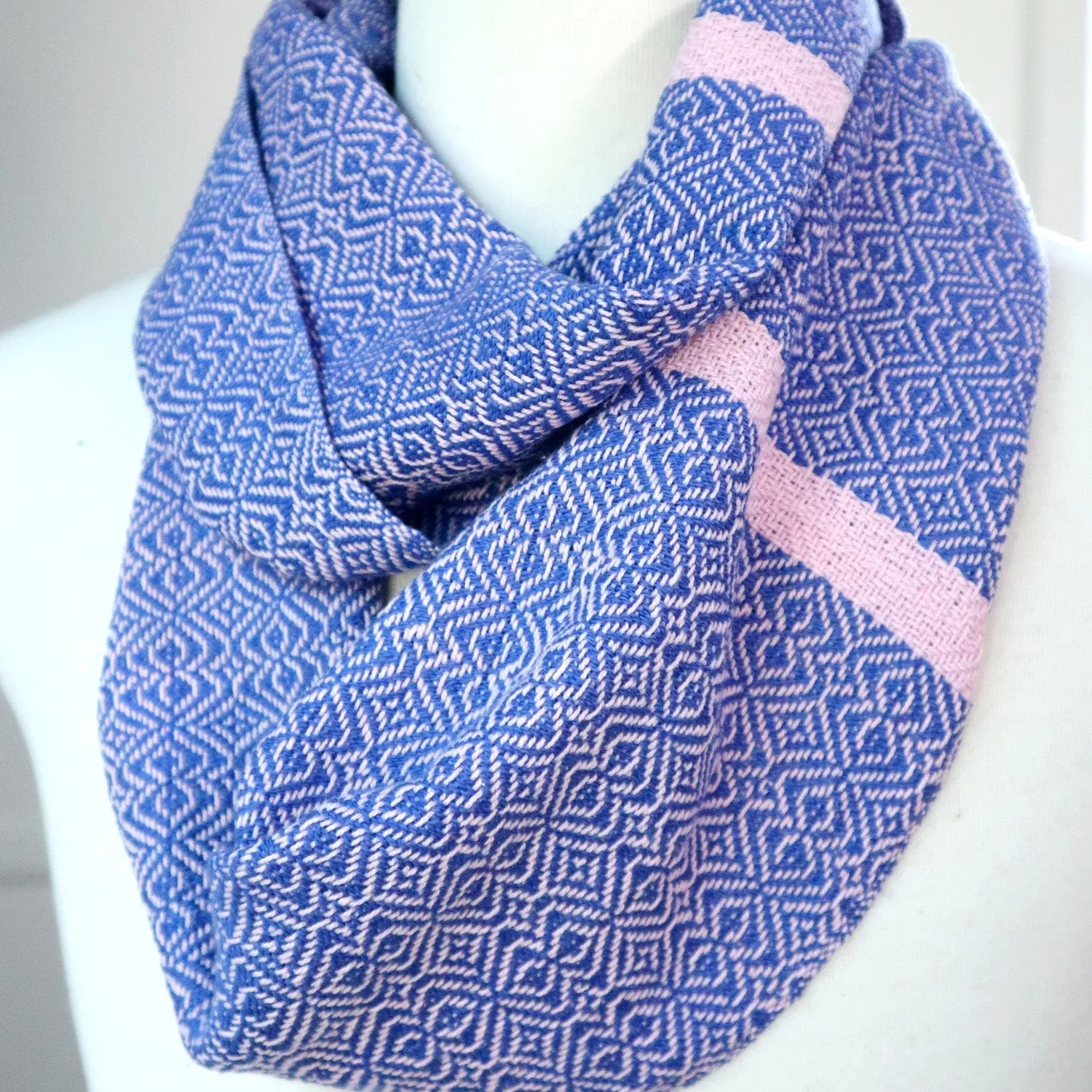 Handwoven Loop Scarf - Blue Fruit Tingles