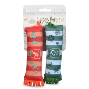 Harry Potter: Holiday Plush Squeaker Gryffindor and Slytherin Scarf - 2pc Toy Set