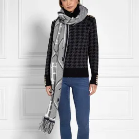 Holland Cooper Monogram Scarf Grey Marl in Grey