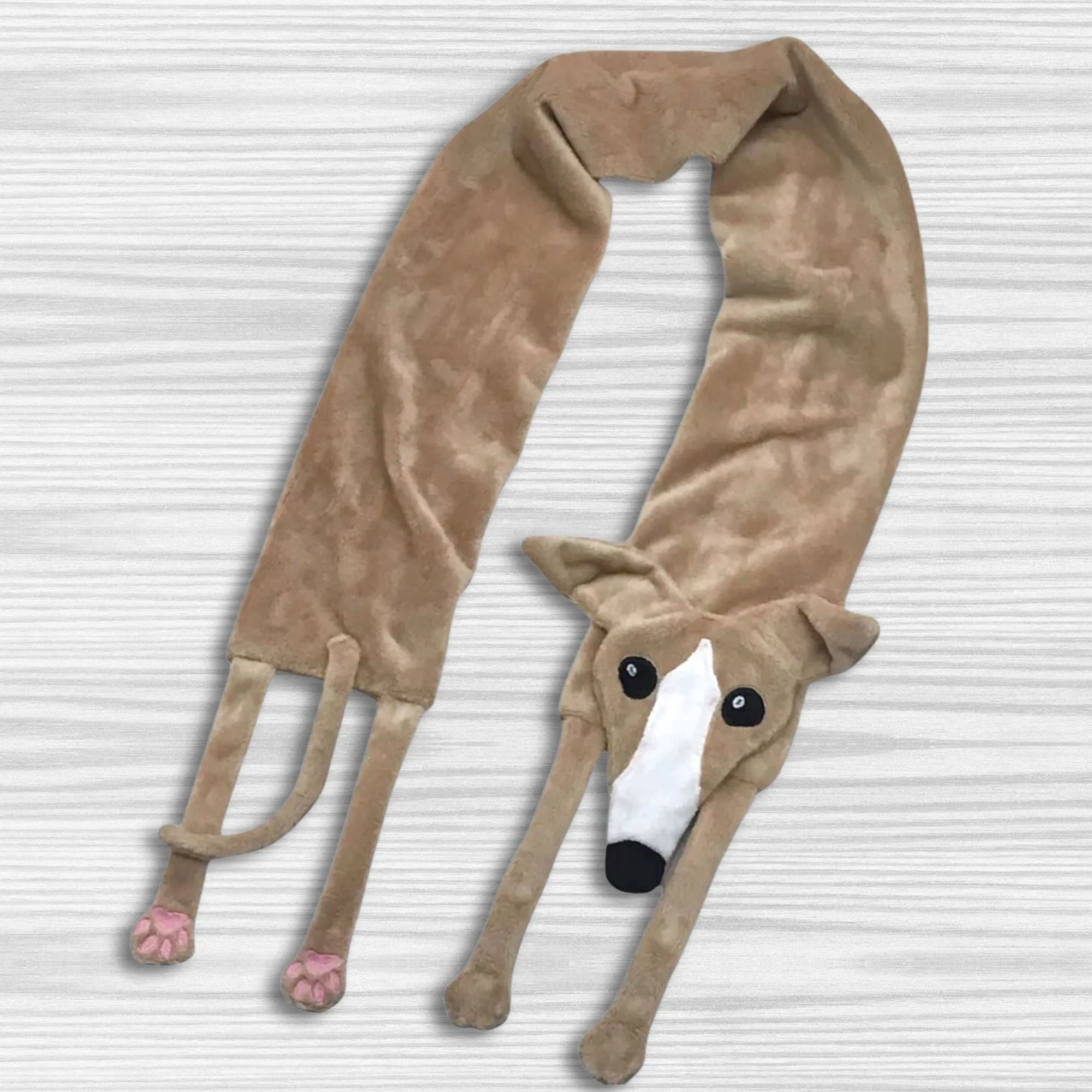 Houndie Cuddler Scarf Greyhound Whippet Tan with Blaze