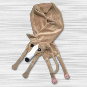 Houndie Cuddler Scarf Greyhound Whippet Tan with Blaze