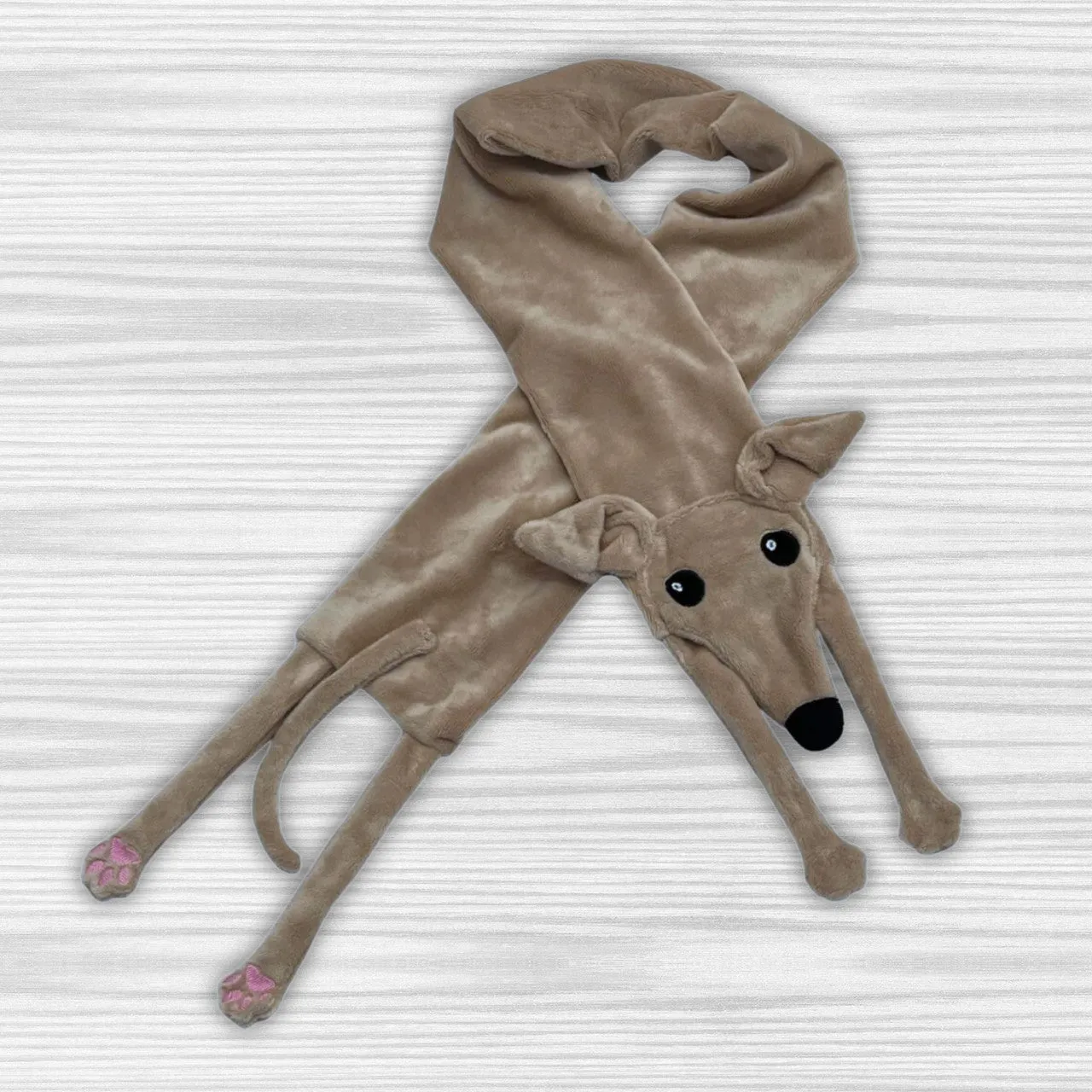 Houndie Cuddler Scarf Greyhound Whippet Tan