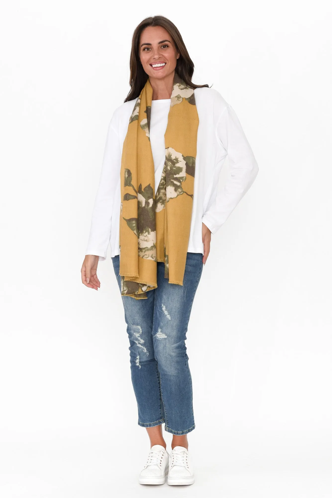 Keshina Mustard Garden Scarf