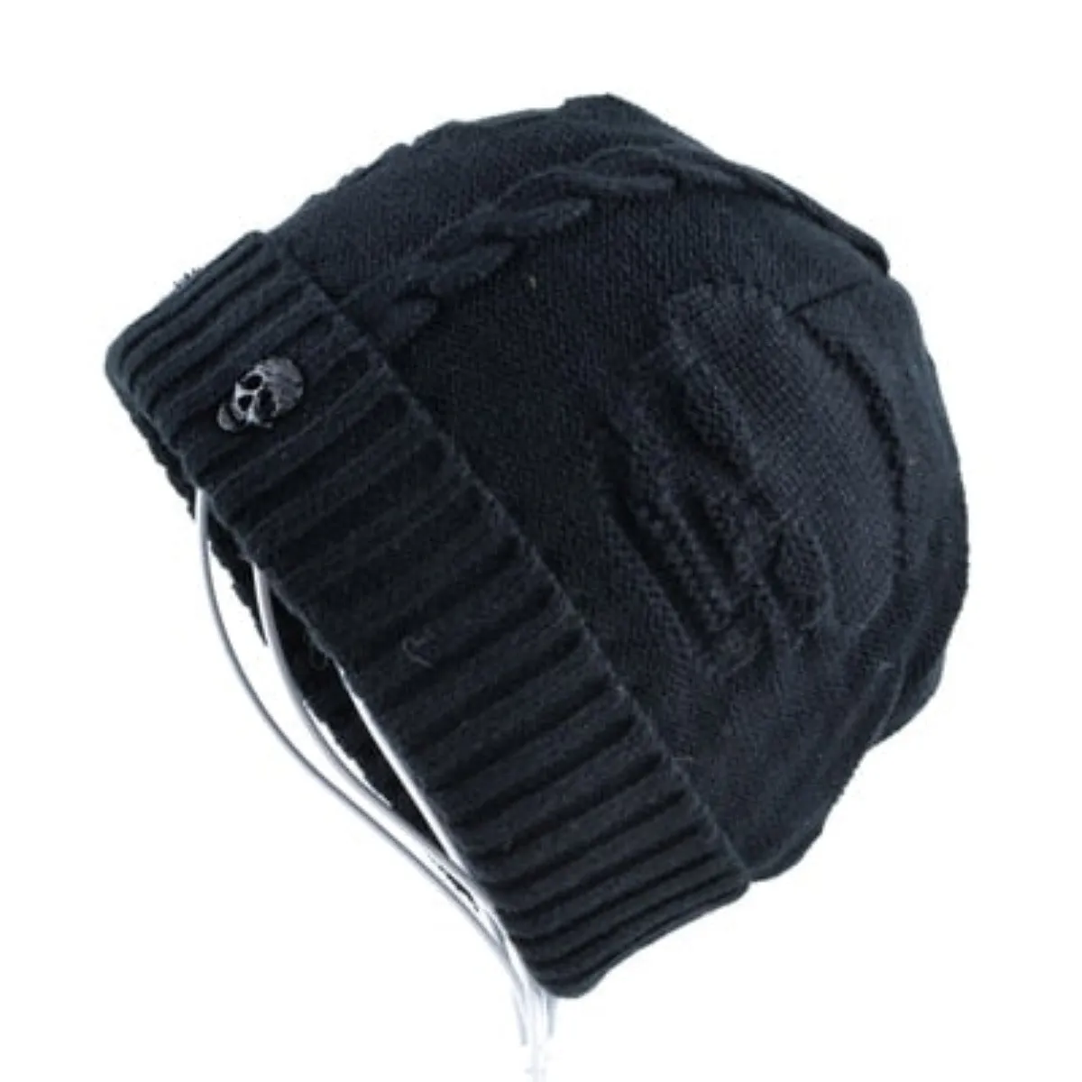 Knitted Skull Pattern Beanie Hat