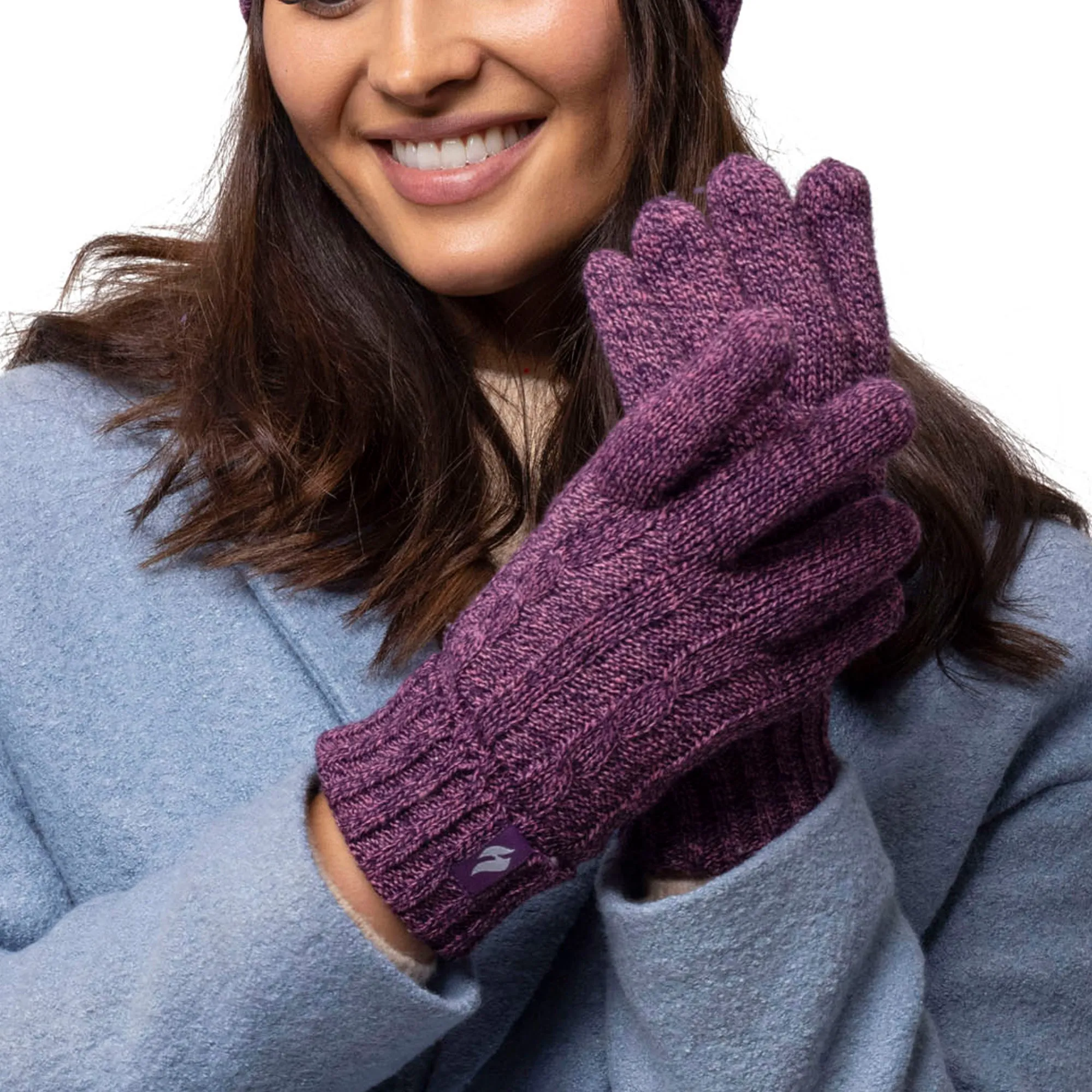 Ladies Original Thermal Gloves - Purple Twist