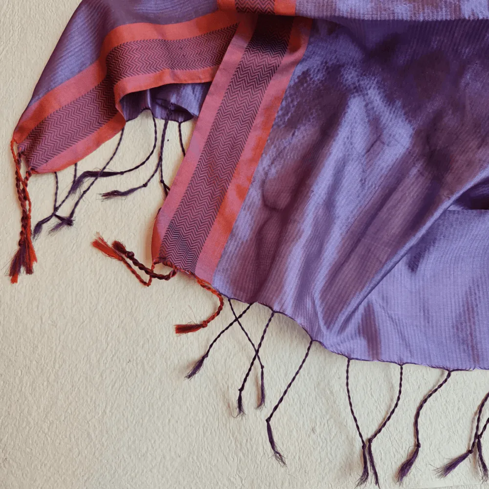 Mauve Sunset Handwoven Silk-Cotton Scarf/Stole