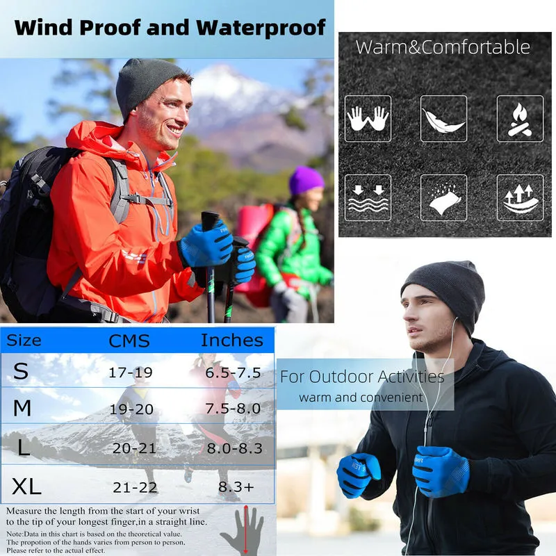 Men Women Winter Gloves Running Jogging Driving Biking