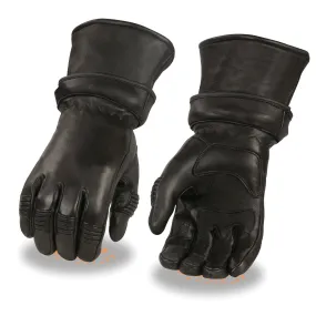 Milwaukee Leather-SH852-Men's Deerskin Gauntlet Gel Palm Gloves with Zip Off Cuff