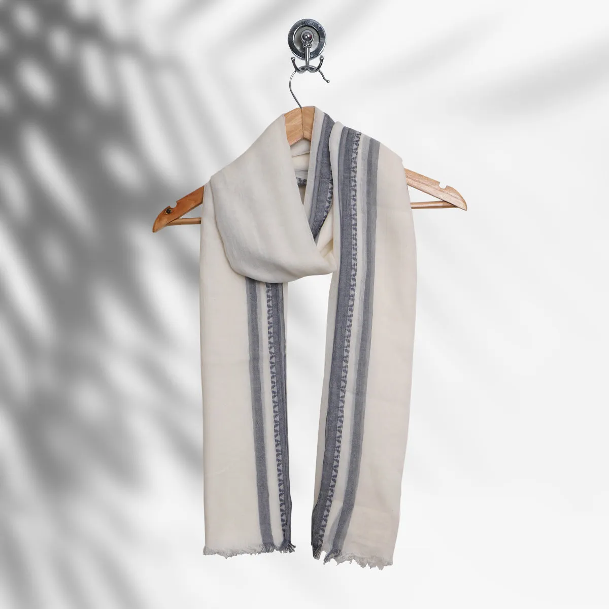 Off-White Color Handwoven Jamdani Cotton Stole