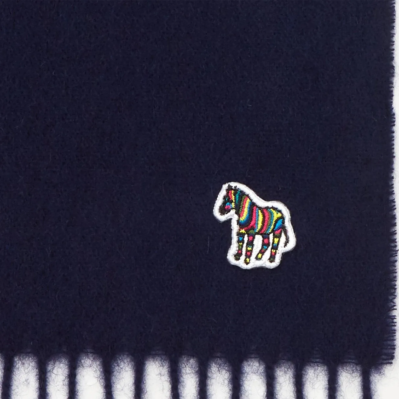 Paul Smith Zebra Patch Scarf Navy