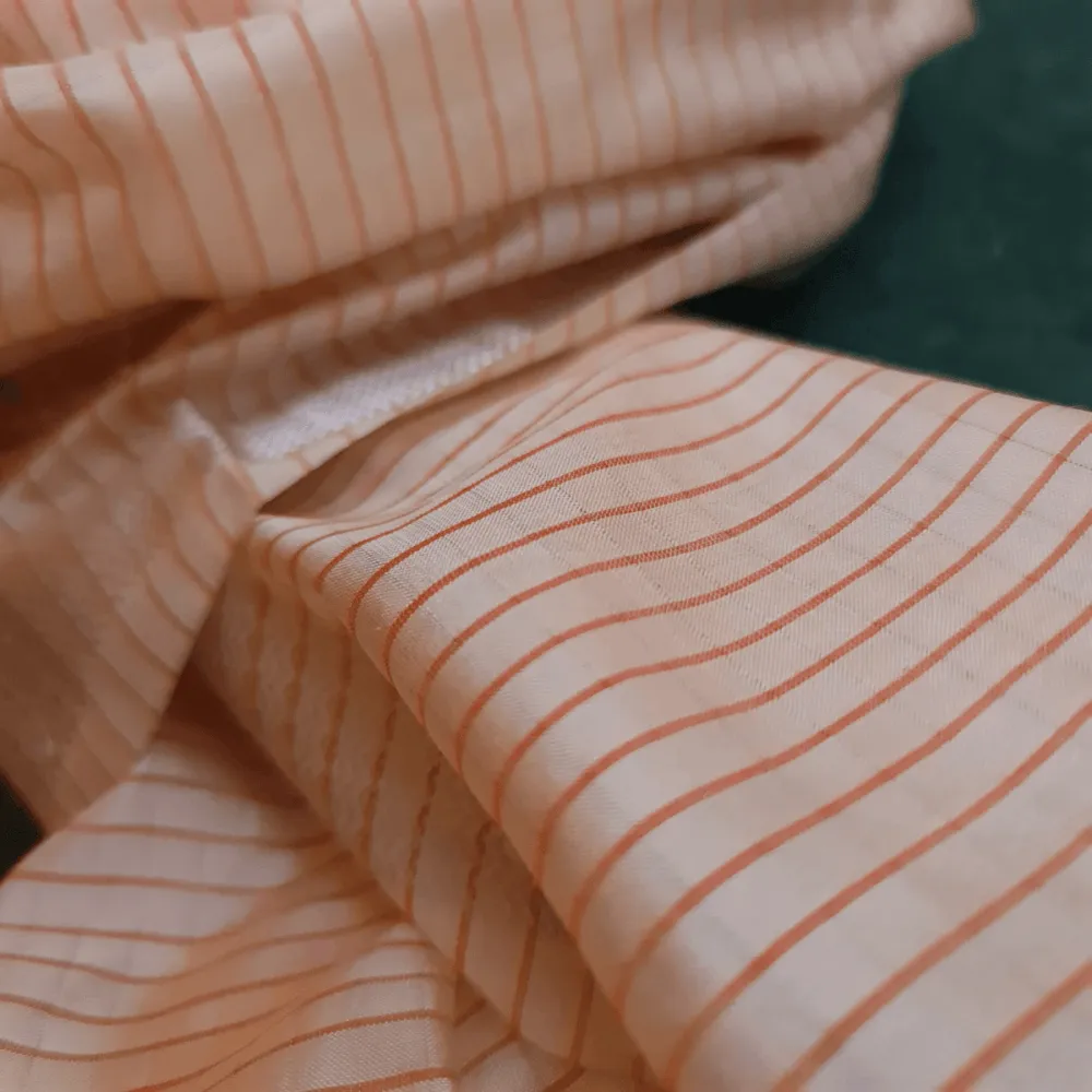 Peach With Light Stripes Handwoven Scarf/Stole