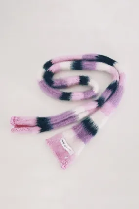 Pink, Purple, Black and Ivory Skinny Scarf