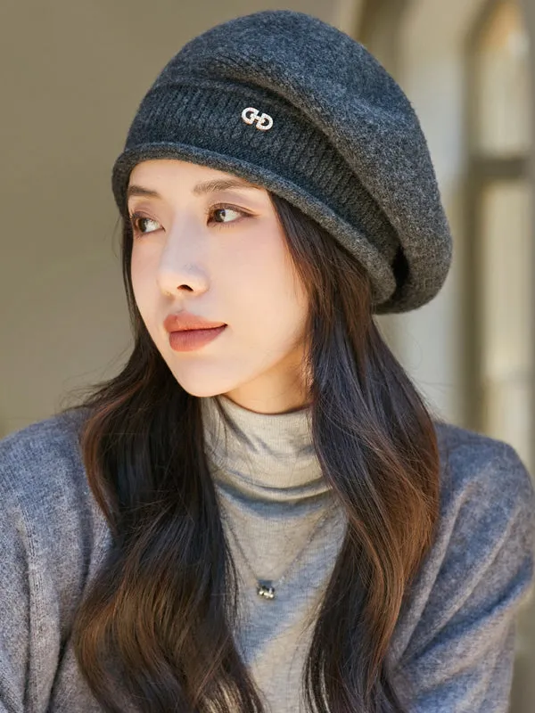 Pleated Knitted Hats Beret Hat