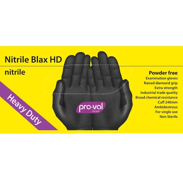 ProVal Premium Heavy Duty Black Nitrile Glove