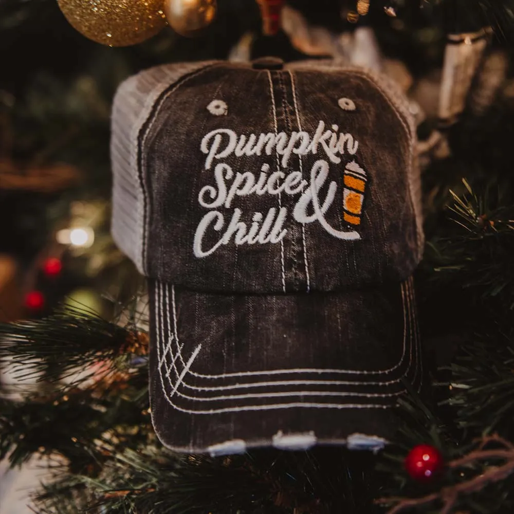 Pumpkin Spice and Chill Wholesale Trucker Hats