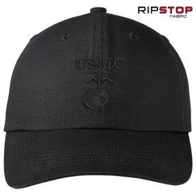 Ripstop Old School Black Hat (Captain's Special)