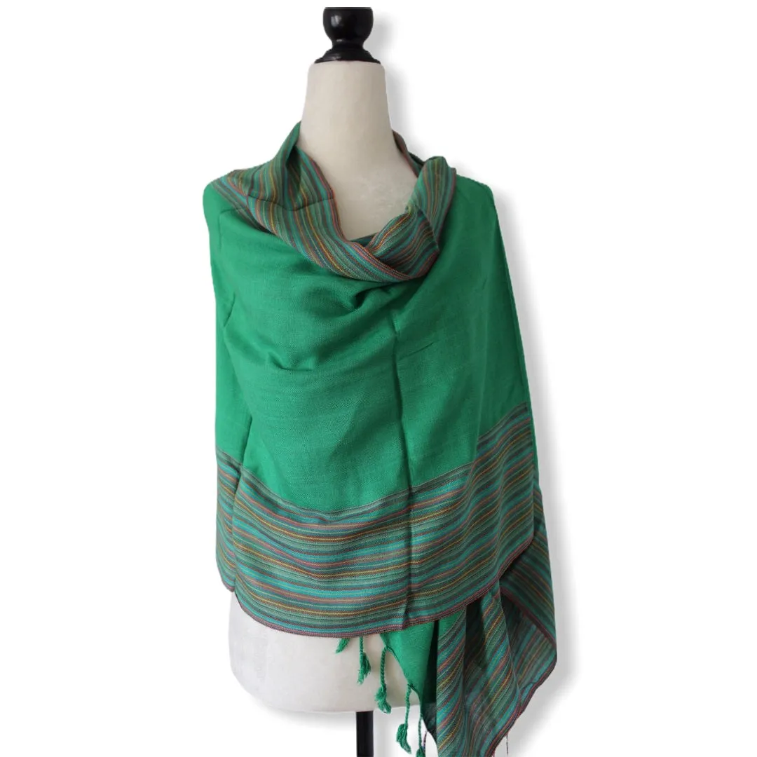 Striped-frame Handwoven Scarf