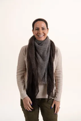 Super Fine Square Mohair Scarf - Espresso