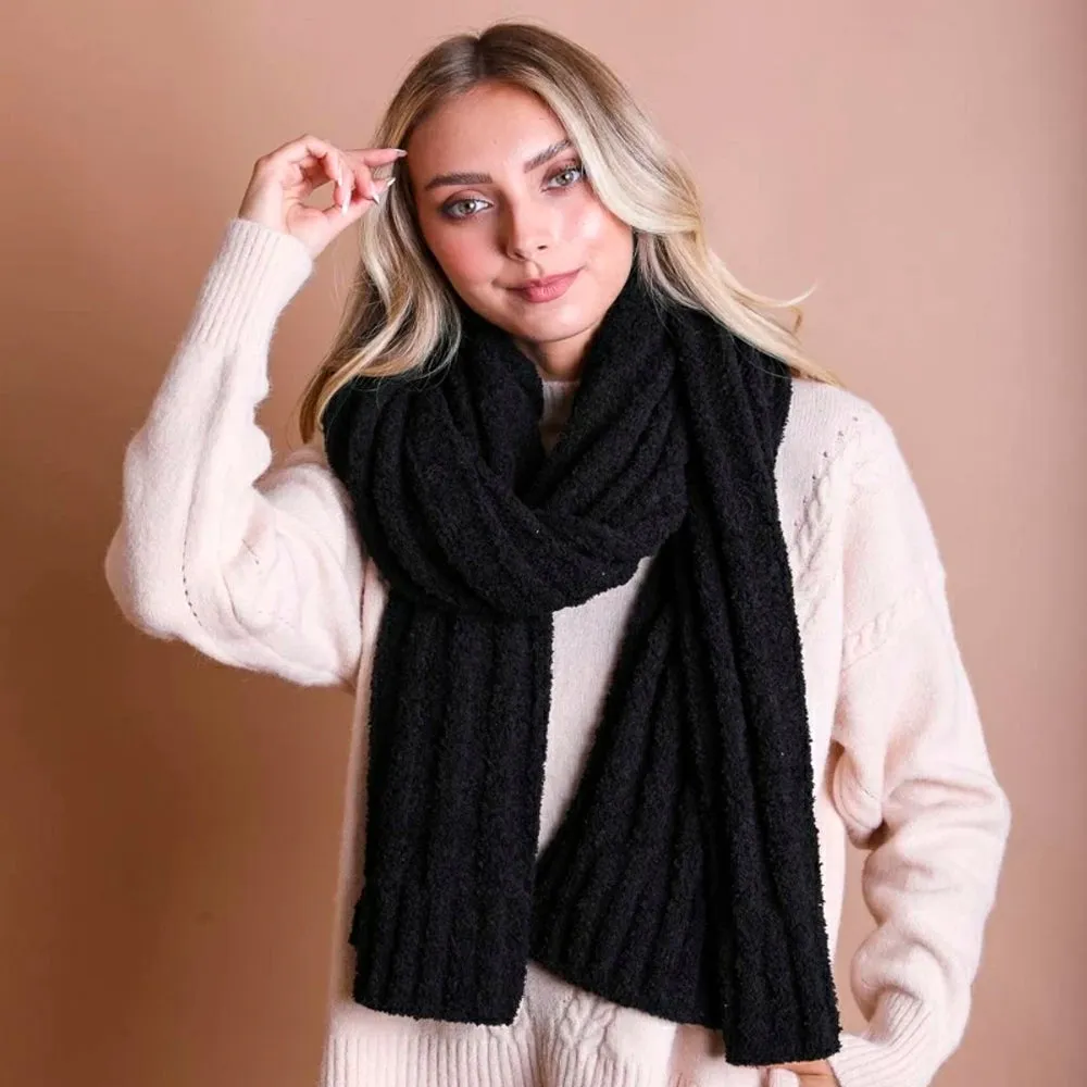 THICK RIB FUZZY SCARF