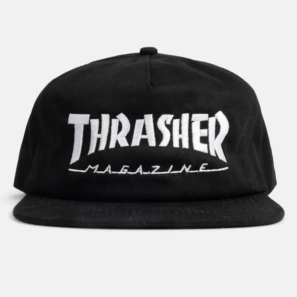 Thrasher Magazine Mag Logo Snapback Hat Black