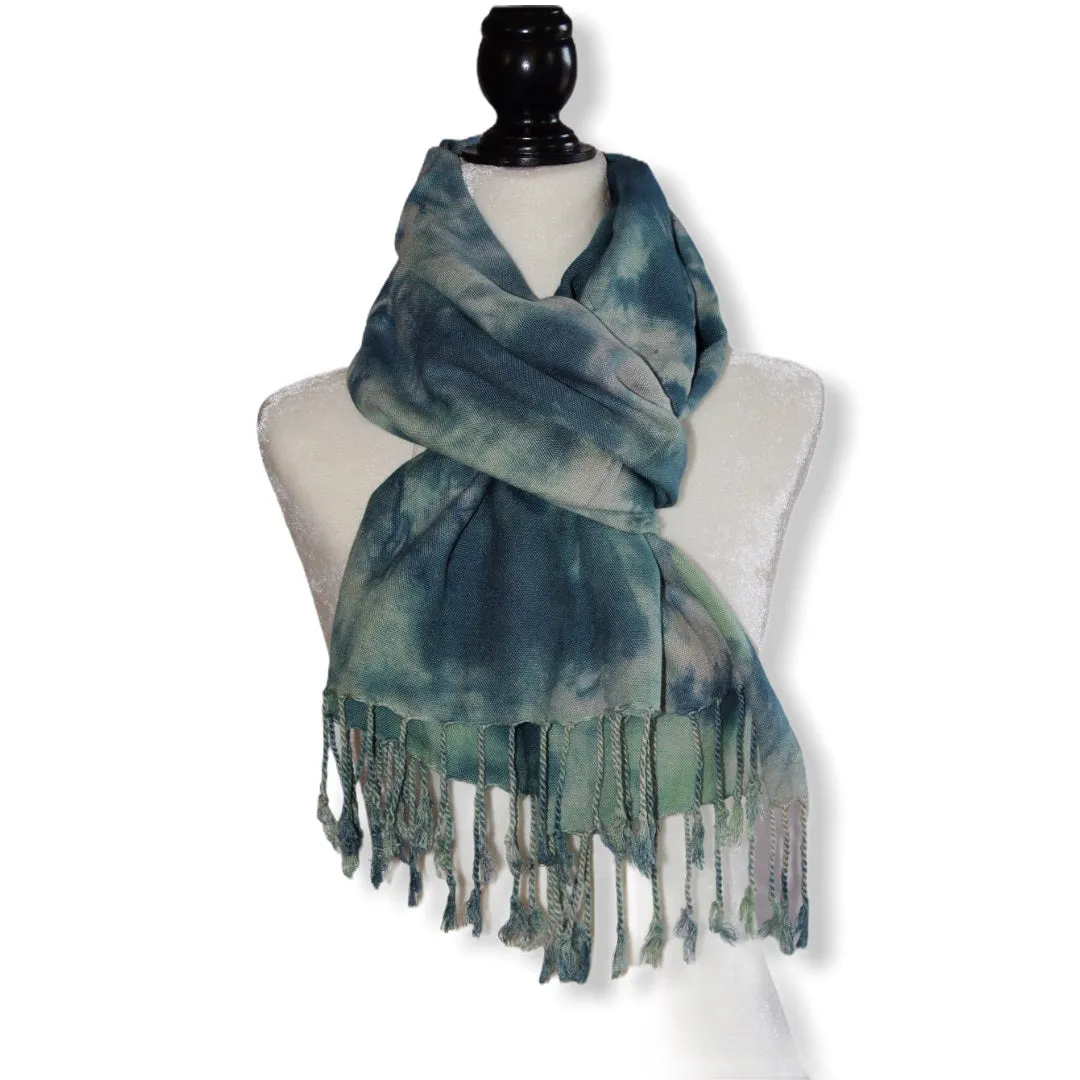 Tie Dye Handwoven Viscose Scarf