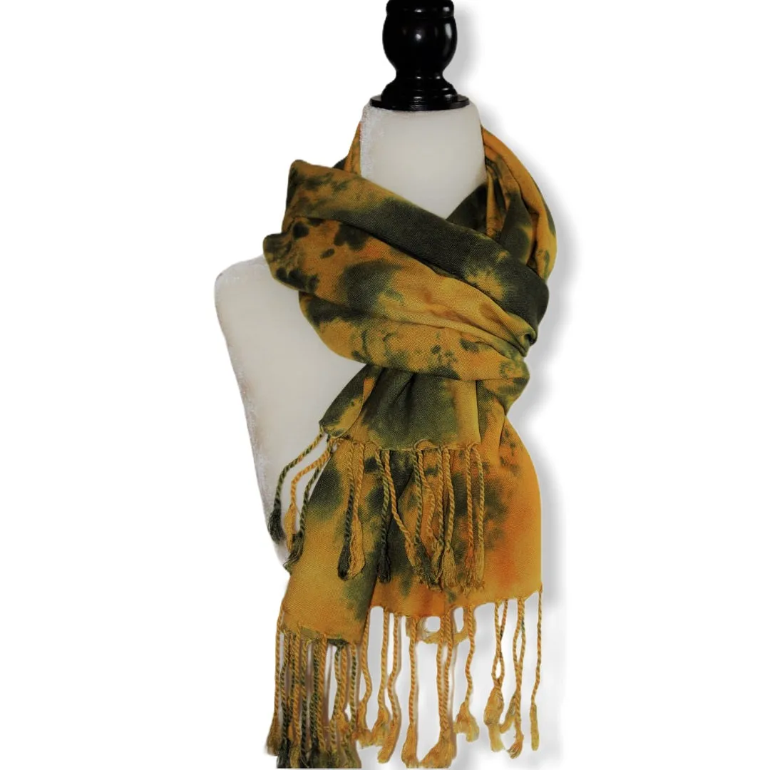 Tie Dye Handwoven Viscose Scarf