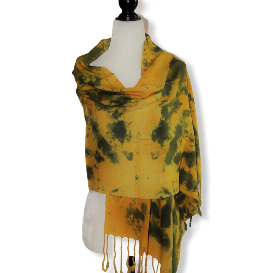 Tie Dye Handwoven Viscose Scarf