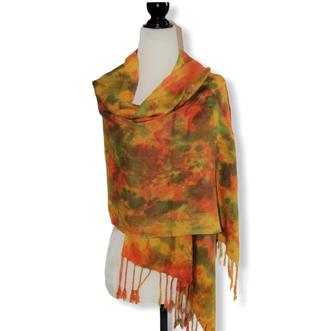 Tie Dye Handwoven Viscose Scarf